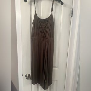 Theory green tank wrap style dress